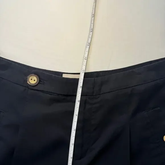 Anthropologie Coquille Black High-Rise Tailored Shorts Gold Button Women’s 2 - Picture 8 of 12